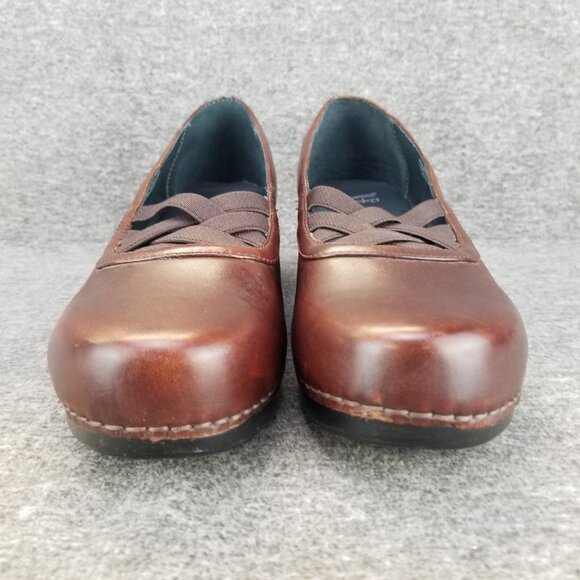 ✅Dansko Tilda Clogs Burgundy Leather Stretch Criss Cross Straps US 10.5-11 EU 41 - Picture 5 of 10